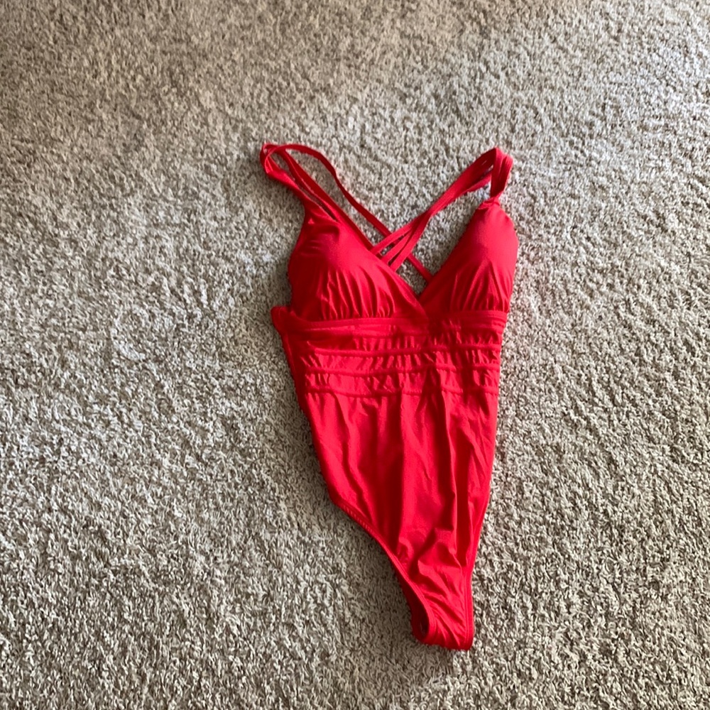 Beautiful red new bathing suit size 12